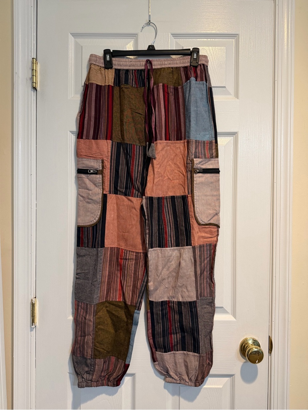 Men's Patchwork Cargo Pants in Multi-Color